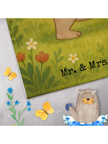 Mr. & Mrs. Panda Handtuch Papa Bär Design mit Spruch in Weiß