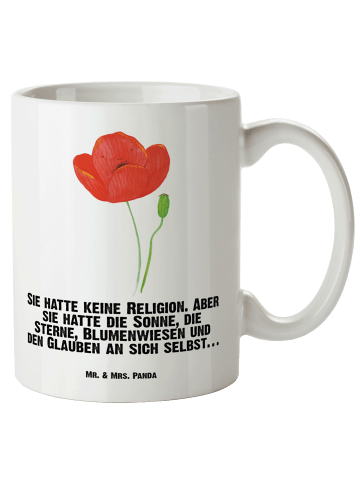 Mr. & Mrs. Panda XL Tasse Blume Mohnblume mit Spruch in Weiß