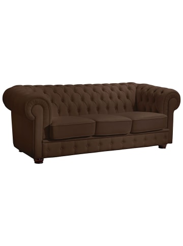 58 aufm Kessel SOFA 3-Sitzer Kalea Bezug pigmentiertes Nappaleder Buche nussbaum dunkel / braun