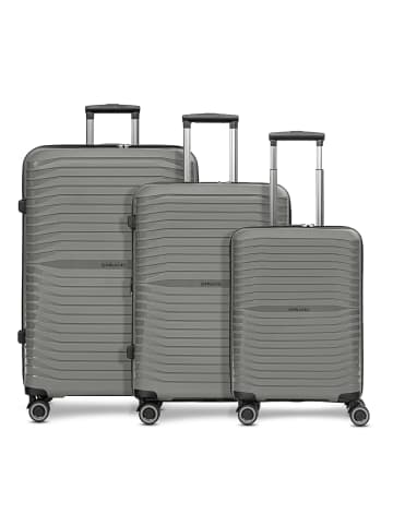 Stratic Shine 4 Rollen Kofferset 3-teilig mit Dehnfalte in grey