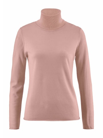 Hessnatur Strick Rollkragen Pullover in rosé