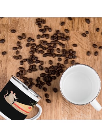 Mr. & Mrs. Panda Camping Emaille Tasse 6. Hochzeitstag Zuckerhoc... in Schwarz