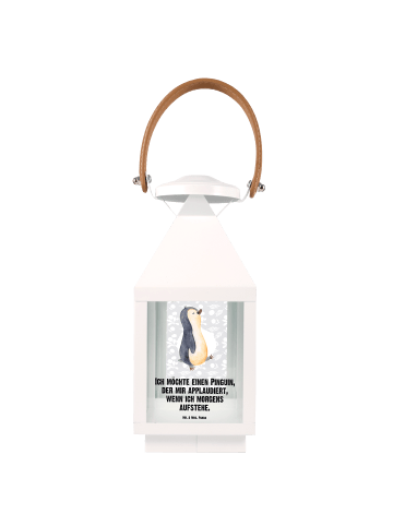 Mr. & Mrs. Panda Deko Laterne Pinguin mHerzieren mit Spruch in Transparent