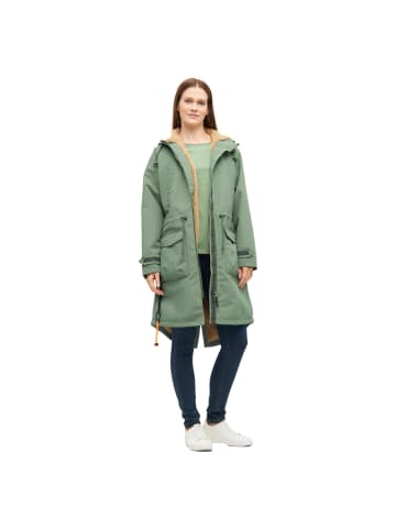 Derbe Phoebholm Dog Parka in hedge green/caramel