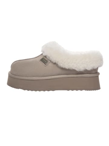 EVERAU Australia Leder Hausschuhe - Topknot in Sand