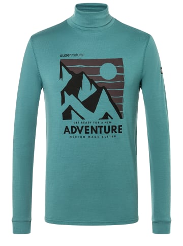 super.natural Merino Longsleeve M ADVENTURE TURTLE in petrol