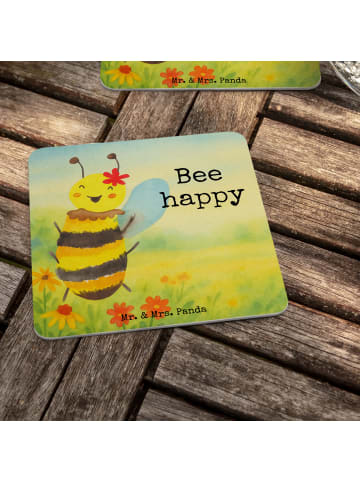 Mr. & Mrs. Panda Untersetzer Biene Happy Design mit Spruch in Weiß