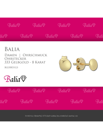 BALIA Gold 333 Damen Ohrstecker Plättchen Ohrringschmuck ca. 0,8cm