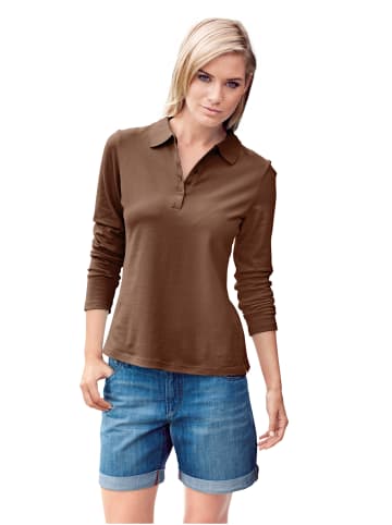 Heine Langarm-Poloshirt in braun