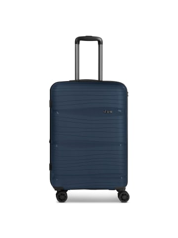 D&N Travel Line 4300-Plus 4 Rollen Trolley M 65 cm mit Dehnfalte in dark blue