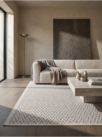 KADIMA DESIGN Flachwebteppich Geometrisch flachgewebt pflegeleicht Wohnzimmer Flur in Beige