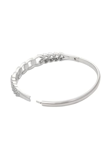 faina Women Bangle Bracelet With Rhinestones in Silver