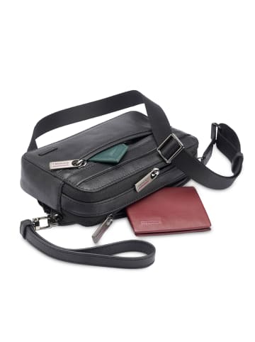 Roncato Detroit Umhängetasche Leder 21 cm in nero