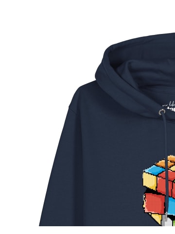 wat? Apparel Sweatshirt Pixel Zauberwürfel in Dunkelblau
