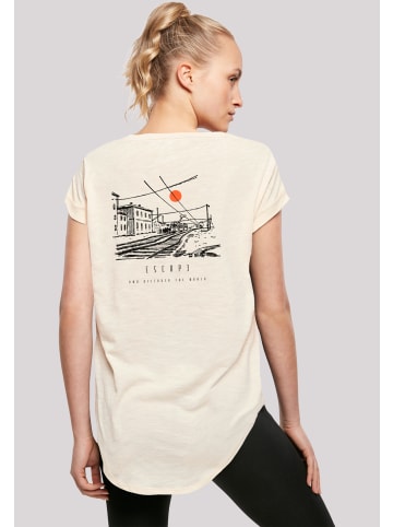 F4NT4STIC Long Cut T-Shirt Escape Discover the World Town Train Station in Whitesand