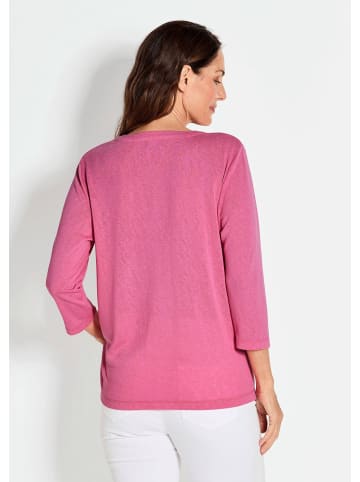 GOLDNER Kurzgröße:  Modisches 3/4-Arm-Oberteil in pink