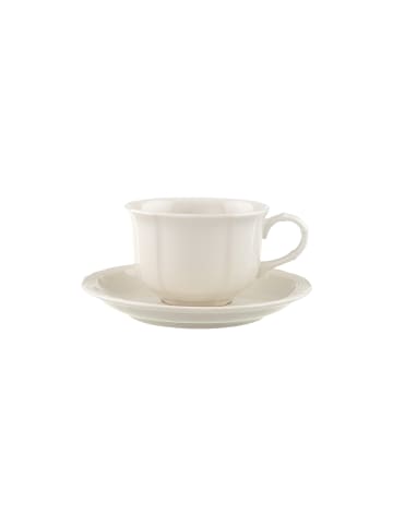Villeroy & Boch Teetasse mit Untertasse Manoir 130 ml weiß in weiß