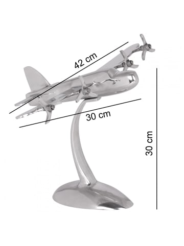 KADIMA DESIGN Design Deko Flugzeug Propeller aus Aluminium Farbe Silber