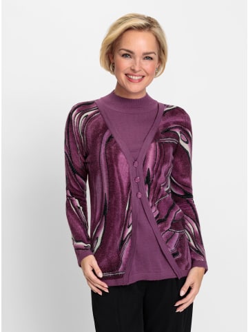 WITT WEIDEN 2-in-1-Pullover in violett-marine-gemustert