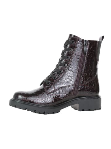 Schnürstiefelette in Wine Croco