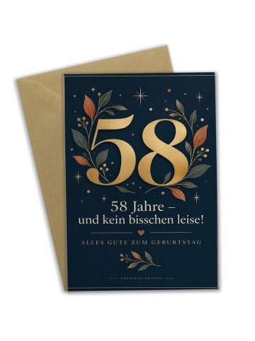 Geburtstagskarte 58. Geburtstag Zahl elegant De... in Weiß