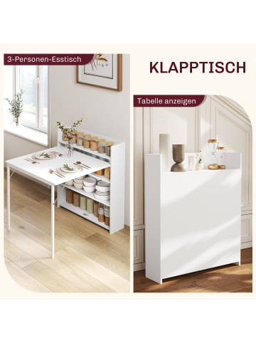 HOMCOM Esstisch-91L x 78,5B x 93H cm-Weiß