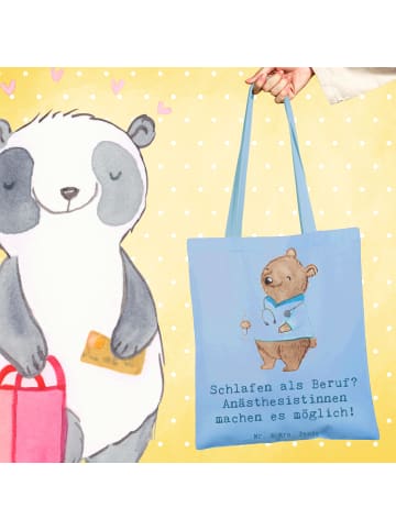 Mr. & Mrs. Panda Beutel Anästhesistin Freude mit Spruch in Sky Blue
