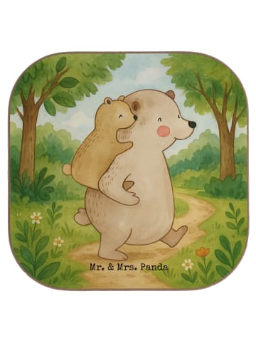 Mr. & Mrs. Panda Untersetzer für Gläser Papa Bär Design ohne Spruch in Weiß