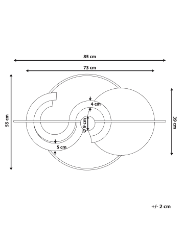 Beliani Wandobjekt BRAGA in Bunt - (W) 85 x (H) 55 x (L) 4 cm