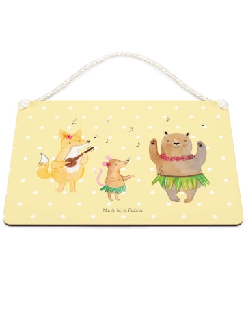 Mr. & Mrs. Panda Deko Schild Waldtiere Aloha ohne Spruch in Gelb Pastell