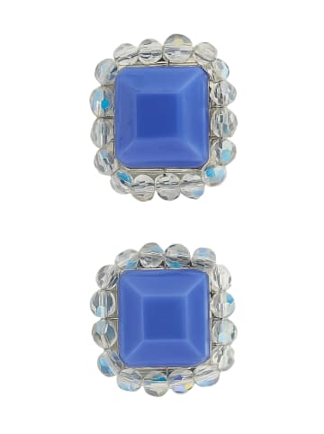 collezione alessandro Ohrclips " Sparkle Square " in blau