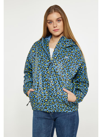 Schmuddelwedda Damen Regenjacke in Stahlblau Limette Leo
