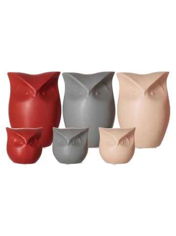 Ritzenhoff & Breker 6er Set Dekofiguren Eule & Eulenkopf Tiere 11,5 cm bunt in bunt