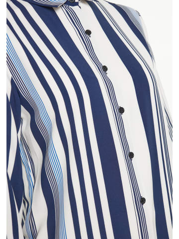 mimo Women Blouse in WHITE NAVY BLUE