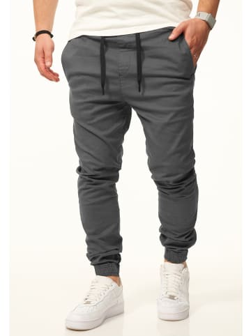 DAILY COTTON Chinohose - als Jogger Jeans Freizeithose mit Gummibund in Dunkelgrau