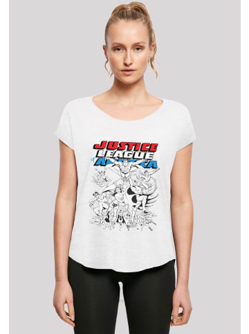 F4NT4STIC Long Cut T-Shirt DC Comics Justice League Superhelden in weiß
