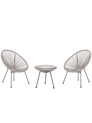 Beliani 3-tlg Bistro Set ACAPULCO II in Grau/Schwarz