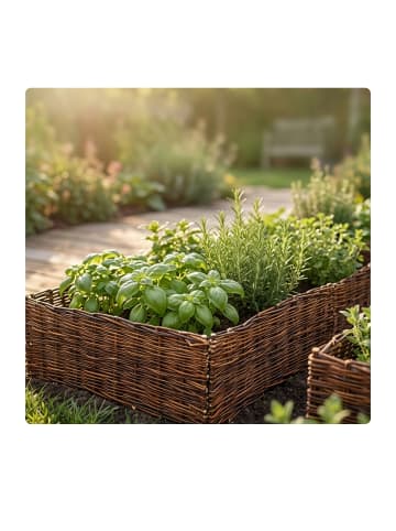2 x Beeteinfassung in Braun - (B)60 x (H)20 cm