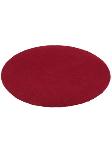 Snapstyle Luxus Hochflor Shaggy Teppich Velvet Rund in Weinrot