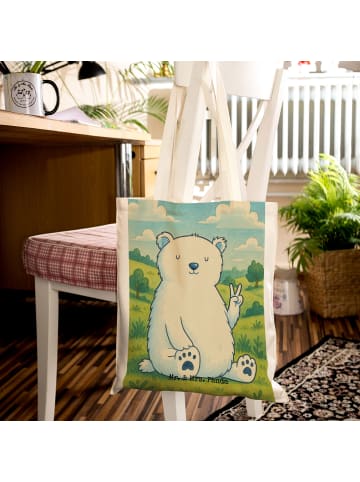 Mr. & Mrs. Panda Shopper Eisbär Faul Design ohne Spruch in Weiß