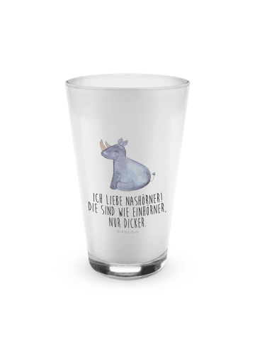 Mr. & Mrs. Panda smoothie glas Einhorn Nashorn mit Spruch in Transparent