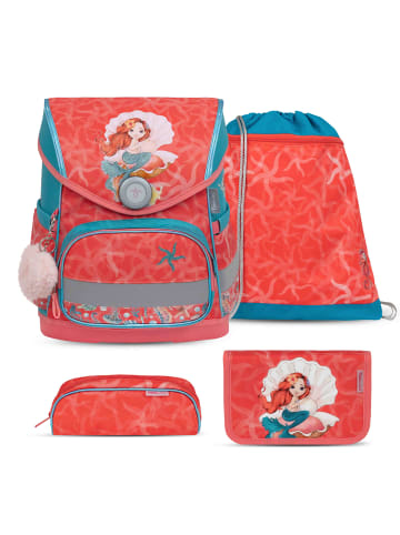 Belmil 4tlg-Set: Schulranzen Set Compact Sea Queen in Rosa H37xL30xT19 cm