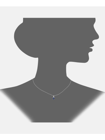 Diamant L'éternel Halskette mit Anhänger aus 375 Weißgold mit Diamant mit Saphir