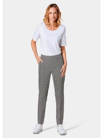 GOLDNER Schlupfhose Martha in schwarz / weiß / kariert