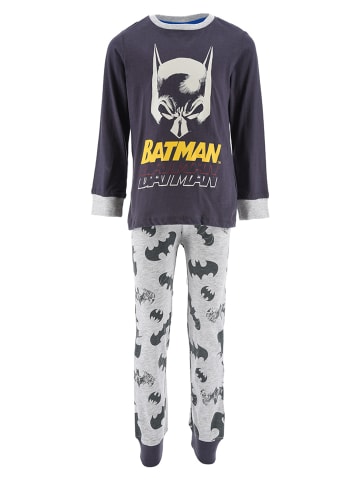 Batman 2tlg. Outfit: Schlafanzug Langarmshirt und Hose in Grau