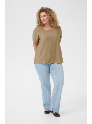 KAFFE curve Kurzarm-Bluse KCmui Regular fit in Chincilla CC