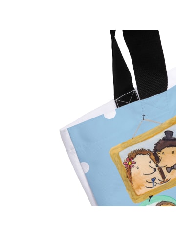 Mr. & Mrs. Panda Tasche Igel Familie ohne Spruch in Blau Pastell