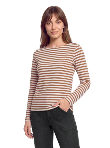 BETTY & CO Ringelshirt mit U-Boot-Ausschnitt in Brown/Cream