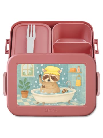 Mr. & Mrs. Panda MEPAL Bentobox Waschbär Design ohne Spruch in Rot Pastell