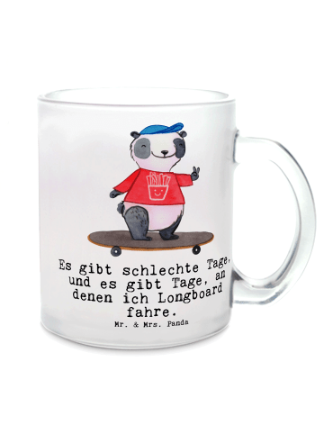 Mr. & Mrs. Panda Glas Panda Longboard fahren mit Spruch in Transparent